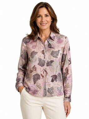 Pazuki London Mauve Print Silk Blouse
